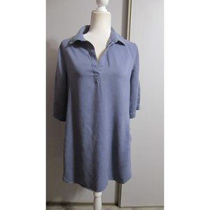 Cloth & Stone Small Blue Hi/Lo Casual Pocket Shirt Dress